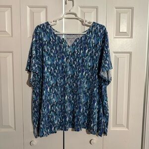 Roaman's Multicolor Abstract Women's Blouse